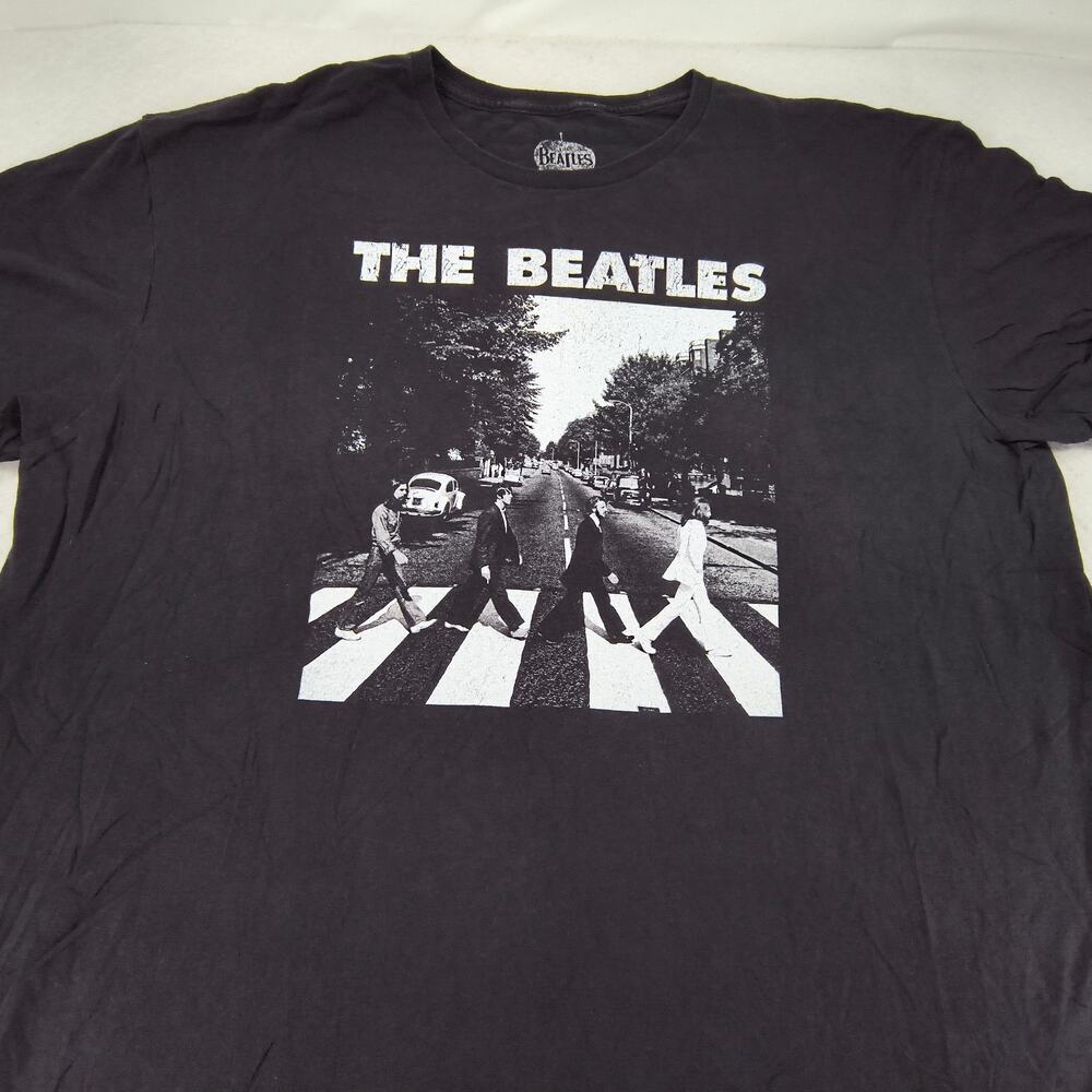 Beatles Band Short Sleeve Graphic Casual T Shirt Mens Size 2XL Black White